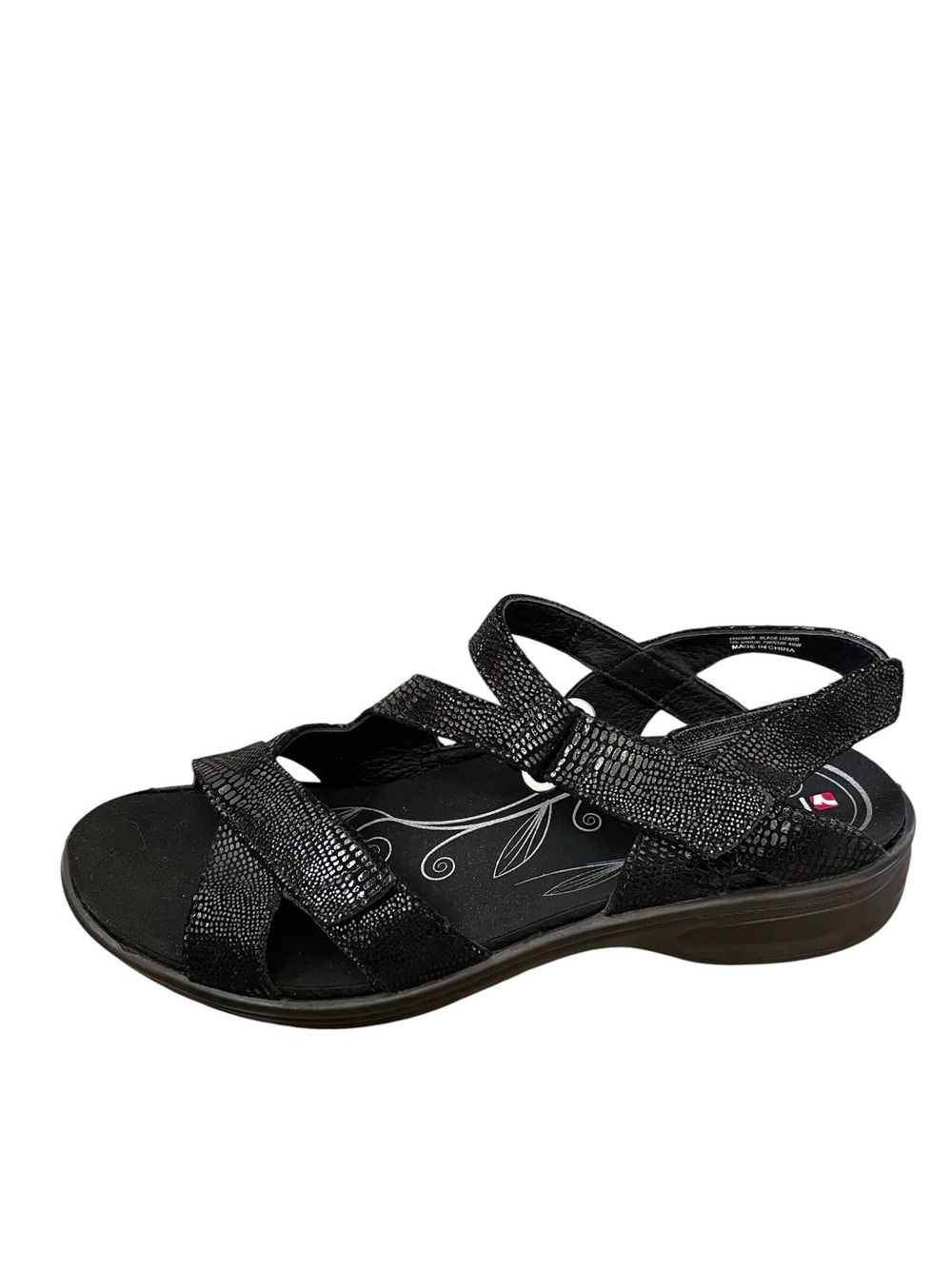 REVERE Women's Zanzibar Textured Strappy Comfort Sandal Black 40